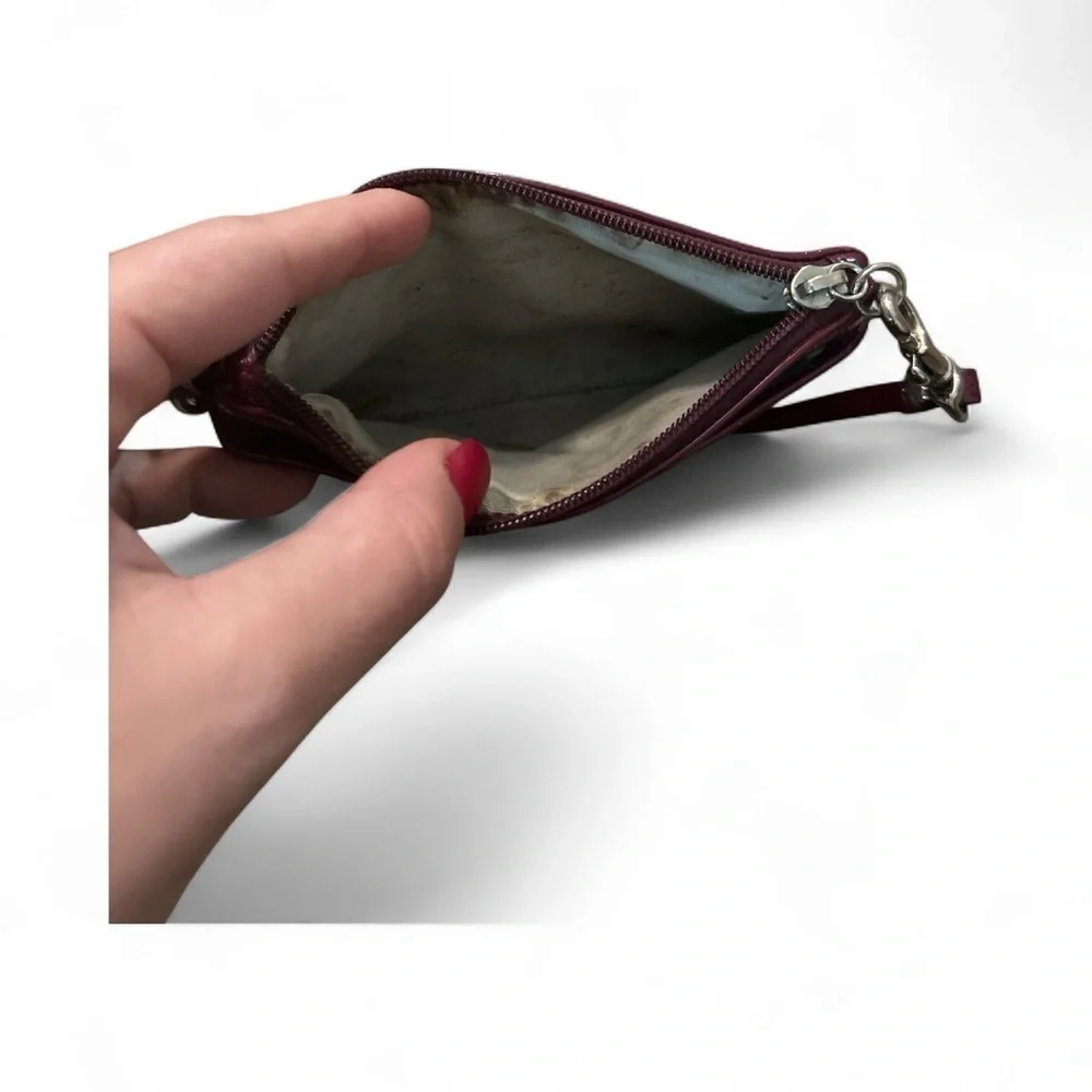 Glossy Burgundy Wristlet